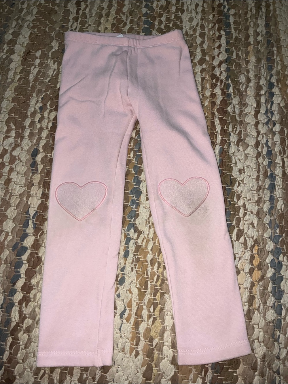 Old Navy Pink Leggings with Heart Knee Patches